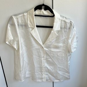 & other stories silky button short sleeve